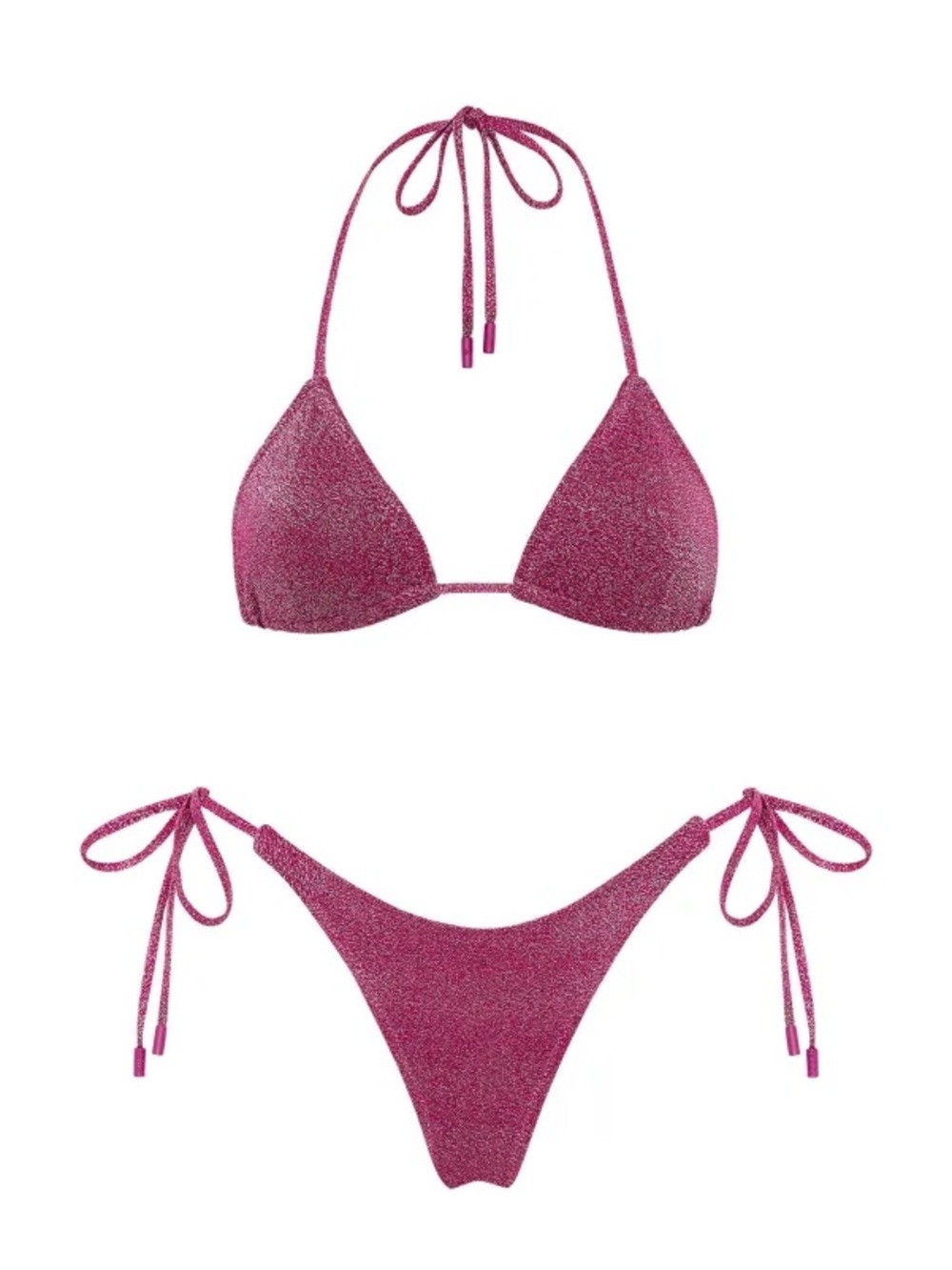 triangl swimwear Shimmering Magenta Tie-Side Triangle Bikini - Picture 2 of 4